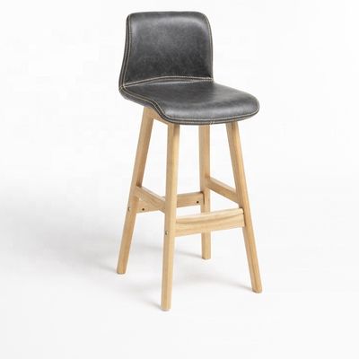 Ταχυδρομική συσκευασία Villia High Chair Bar Counter Chair με ύφασμα κομψό και στερεό ξύλο