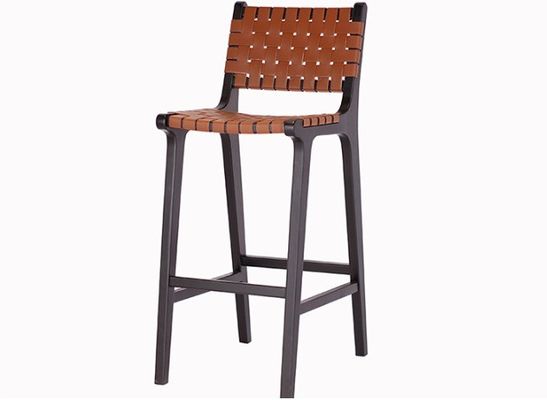 Σύγχρονο στυλ High Solid Wood Bar Chair για τη Βόρεια Μόδας Bistro Saddle Leather
