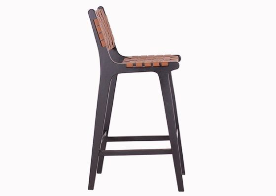 Σύγχρονο στυλ High Solid Wood Bar Chair για τη Βόρεια Μόδας Bistro Saddle Leather