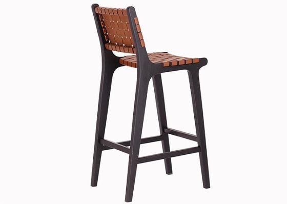 Σύγχρονο στυλ High Solid Wood Bar Chair για τη Βόρεια Μόδας Bistro Saddle Leather
