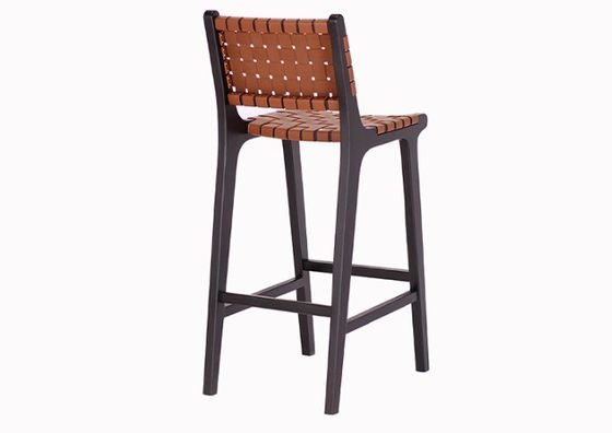 Σύγχρονο στυλ High Solid Wood Bar Chair για τη Βόρεια Μόδας Bistro Saddle Leather
