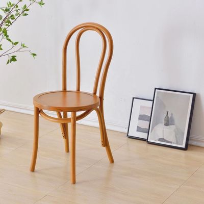 Σκληρό ξύλο Retro Curved Backrest Ρατάνια Καρέκλα τραπεζαρίας Καρέκλα σε μαύρο / λευκό / καρύδι / ανοιχτό χρώμα καρύδι για έπιπλα στο σπίτι