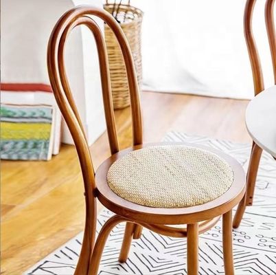 Σκληρό ξύλο Retro Curved Backrest Ρατάνια Καρέκλα τραπεζαρίας Καρέκλα σε μαύρο / λευκό / καρύδι / ανοιχτό χρώμα καρύδι για έπιπλα στο σπίτι