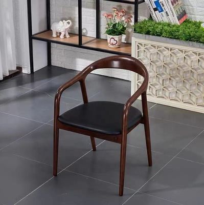 Σκληρό ξύλο Nordic Light Luxury Hotel Cafe Υφασματική ή δερμάτινη καρέκλα για φαγητό