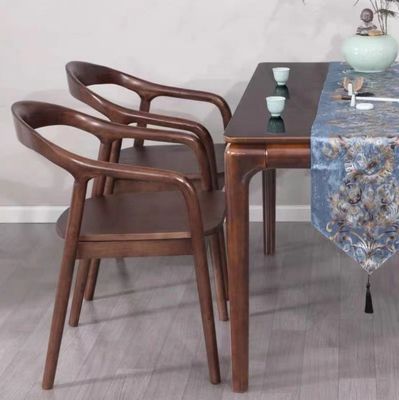Σκληρό ξύλο Nordic Light Luxury Hotel Cafe Υφασματική ή δερμάτινη καρέκλα για φαγητό