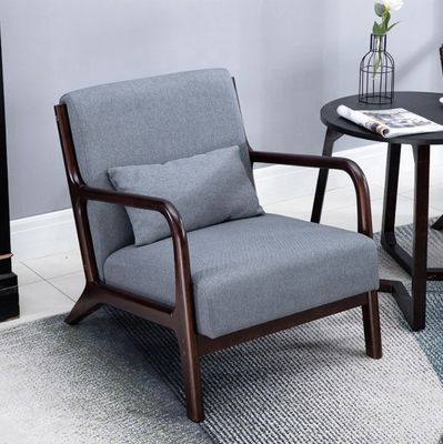 Ταχυδρομική συσκευασία Στερεό ξύλινο πλαίσιο άνετο κάθισμα ύφασμα τεμπέλης μονοκαναπέ καρέκλα για άνετες νύχτες