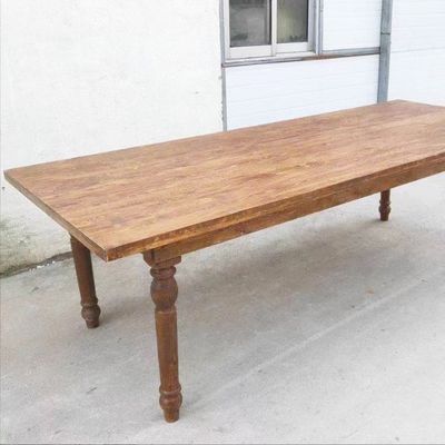 Υλικό κάλυψης Σκληρό ξύλο Κλασικό σχεδιασμό Πλατώσιμο αγρόκτημα Τρώει γαμήλιο τραπέζι με ξύλινο κάλυμμα και διπλό χαρακτηριστικό