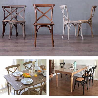 Επιπλήματα ξενοδοχείων για εκδηλώσεις Εγκαταστάσιμα ξύλινα X Back Chairs για εστιατόρια σε ξύλο