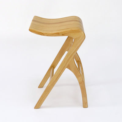 Home Bar Essential Λακαρισμένο Massive Wood Bar Stool με ψηλή καρέκλα καθιστικού