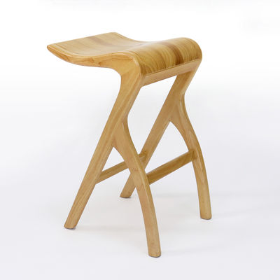 Home Bar Essential Λακαρισμένο Massive Wood Bar Stool με ψηλή καρέκλα καθιστικού