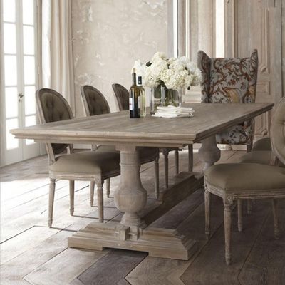 120cm*60cm*75cm Vintage Countryside Centre τραπεζαρία με καμπυλωτό ξύλο πεύκου