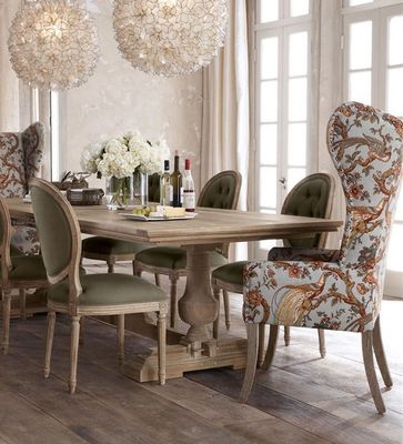 120cm*60cm*75cm Vintage Countryside Centre τραπεζαρία με καμπυλωτό ξύλο πεύκου
