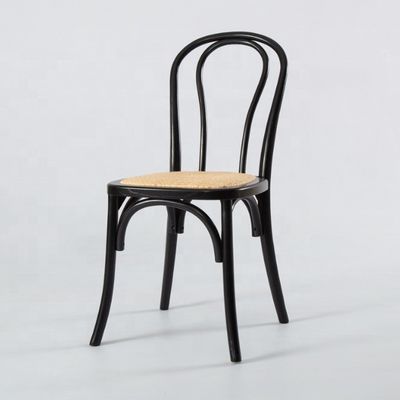 Κινέζικο μαχαγόνι και ράταν υλικό σκανδιναβικά έπιπλα για το σπίτι ξύλινο πλαίσιο τραπέζι τραπεζική καρέκλα με στοιβάσιμο στερεό ξύλο