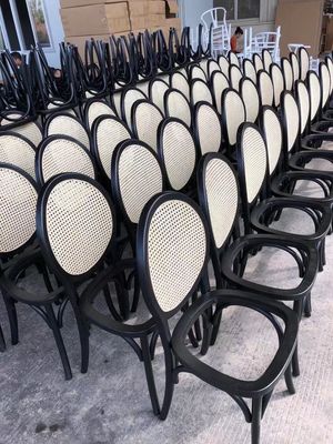 Αρχαία γαμήλια δεξίωση τραπέζι Γαλλικές καρέκλες εκδηλώσεων Βίντεζ καρέκλα από ράταν για τραπεζαρία