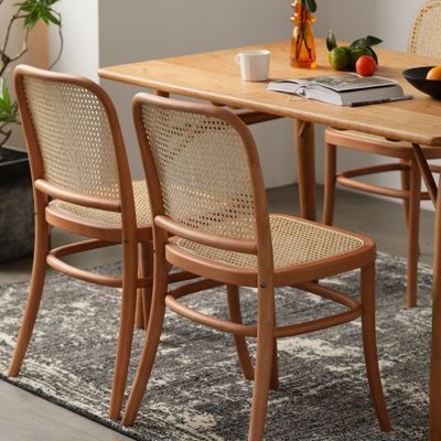 Απλό σχεδιασμό Σκληρό ξύλο τραπεζαρία καρέκλα από ράταν για εστιατόριο και τραπεζαρία