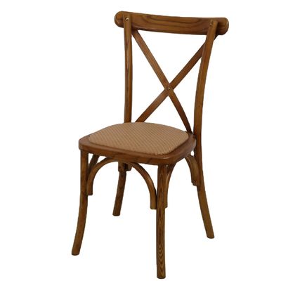 Ταχυδρομική συσκευασία ξύλινες καρέκλες X Cross Back για αρχαίο σχεδιασμό σε εστιατόρια και γάμους