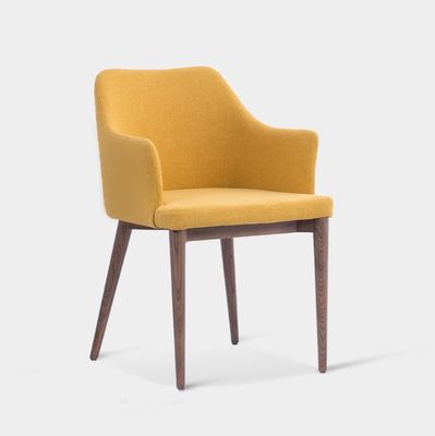 Καρέκλα τραπεζαρίας ξενοδοχείου εστιατορίου με στερεό ξύλινο πλαίσιο από στάχτη και κάθισμα από αφρό από χαλυβουργημένο μέταλλο