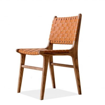 Δύο χρόνια εγγύηση ξύλινη τραπεζαρική καρέκλα με στερεό ξύλινο πλαίσιο και δερμάτινο μαξιλάρι καθίσματος PU