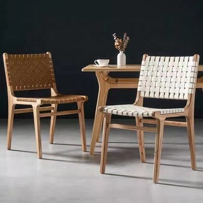 Δύο χρόνια εγγύηση ξύλινη τραπεζαρική καρέκλα με στερεό ξύλινο πλαίσιο και δερμάτινο μαξιλάρι καθίσματος PU