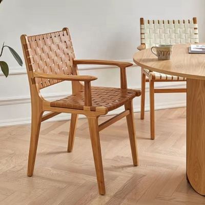 Δύο χρόνια εγγύηση ξύλινη τραπεζαρική καρέκλα με στερεό ξύλινο πλαίσιο και δερμάτινο μαξιλάρι καθίσματος PU