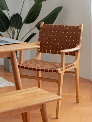 Δύο χρόνια εγγύηση ξύλινη τραπεζαρική καρέκλα με στερεό ξύλινο πλαίσιο και δερμάτινο μαξιλάρι καθίσματος PU