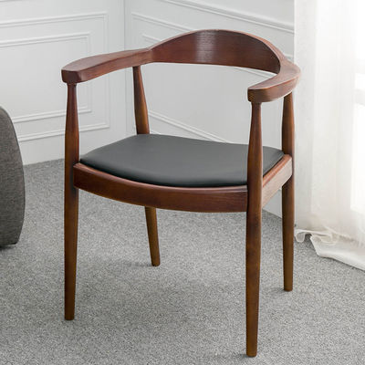 Βόρειος χαμηλό βραχίονα φανταχτερό στερεό ξύλο Design τραπεζαρία καρέκλα με ξύλινο κάθισμα για το καθιστικό και το τραπεζαρία έπιπλα