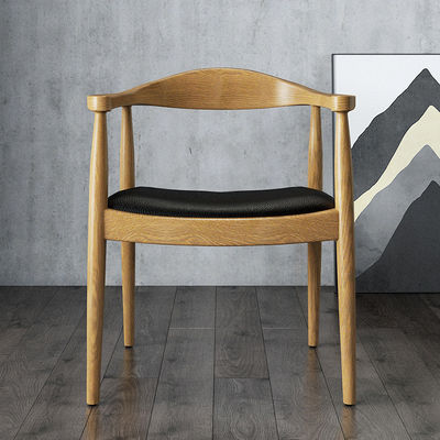 Βόρειος χαμηλό βραχίονα φανταχτερό στερεό ξύλο Design τραπεζαρία καρέκλα με ξύλινο κάθισμα για το καθιστικό και το τραπεζαρία έπιπλα