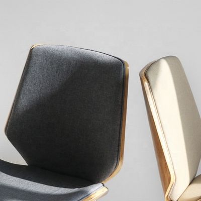 Πρακτική έπιπλα για το σπίτι τραπεζική καρέκλα με πόδια από στερεό ξύλο και προσαρμοσμένο ύφασμα