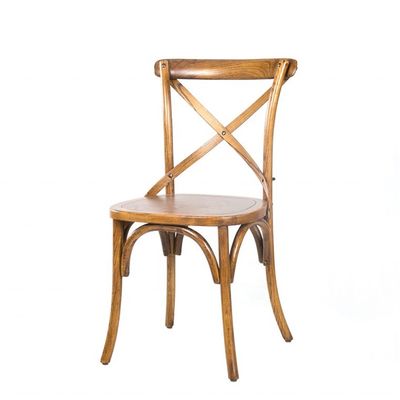 Ελαφρύ σχεδιασμό παγωτό χρώμα ξύλινο Stackable Cross Back Vintage τραπεζαρία καρέκλα για ξύλινο
