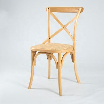 Ελαφρύ σχεδιασμό παγωτό χρώμα ξύλινο Stackable Cross Back Vintage τραπεζαρία καρέκλα για ξύλινο