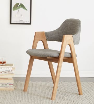 Έπιπλα σαλόνι μοντέρνα στερεό ξύλο τραπεζαρία καρέκλα με ύφασμα μαξιλάρι και προσαρμοσμένο σχεδιασμό