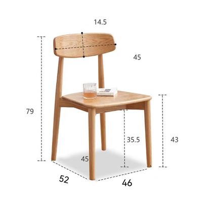 Εναρμονισμένη καρέκλα τραπεζαρίας για σύγχρονο εστιατόριο από στερεό ξύλο με φυσικό χρώμα