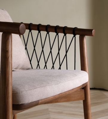 Ταχυδρομική συσκευασία Y Βόρειος σαλόνι ξύλινος καναπές Θέμα αναψυχής υφασμένο σχοινί στερεό ξύλινο καρέκλα με υποκατάστημα για ξενοδοχείο