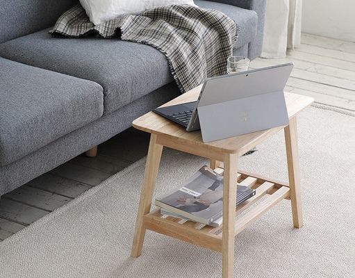 Προσαρμοσμένα σχέδια Vintage Solid Wood Square End τραπέζι καφέ W50*D35*H42CM για καθιστικό