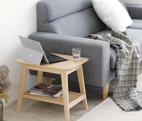 Προσαρμοσμένα σχέδια Vintage Solid Wood Square End τραπέζι καφέ W50*D35*H42CM για καθιστικό