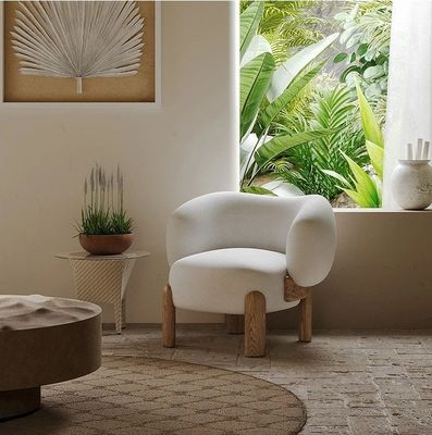 Υπηρεσία OEM Αποδεκτή Καρέκλα αναψυχής Βόρειος σαλόνι ξύλινος καναπές Καρέκλα με μαξιλάρι