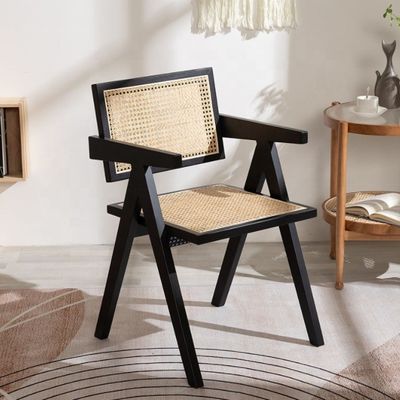 Φύση Χρώμα Σύγχρονη Σκληρόξυλη Ρατάνια τραπεζική καρέκλα με σύγχρονο σχέδιο