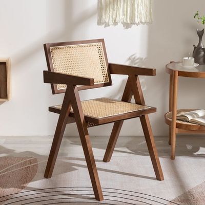 Φύση Χρώμα Σύγχρονη Σκληρόξυλη Ρατάνια τραπεζική καρέκλα με σύγχρονο σχέδιο