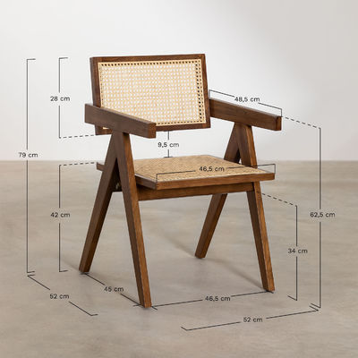 Morden Dining Fruniture ειδική τραπεζαρική καρέκλα για κήπο Vintage Cane Rattan Wicker ξύλινη πολυθρόνα στην τραπεζαρία του ξενοδοχείου