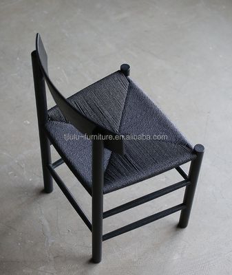 Σκληρό ξύλο χαμηλή στρογγυλή πίσω τραπεζική καρέκλα καρέκλα από ράταν με σύγχρονη και παραδοσιακή ιδέα σχεδιασμού