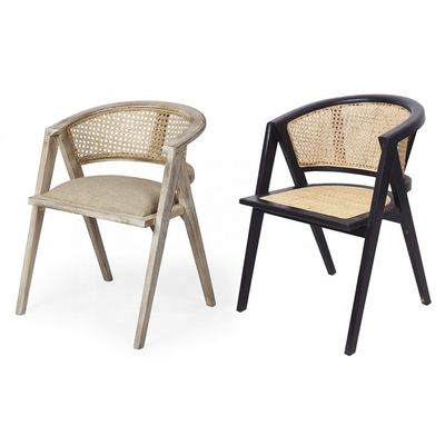 Ξενοδοχείο Nordic Massive Wood Wicker Rattan Back Τροφική Καρέκλα Σπιτικό Καρέκλα από Ράταν