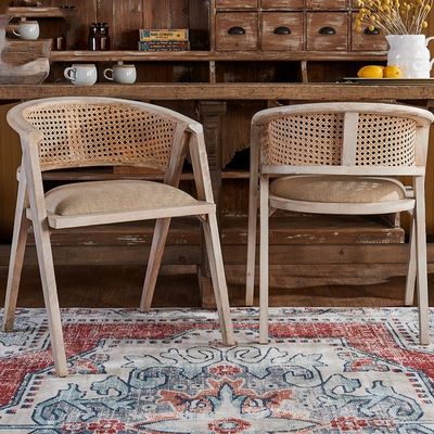 Ξενοδοχείο Nordic Massive Wood Wicker Rattan Back Τροφική Καρέκλα Σπιτικό Καρέκλα από Ράταν