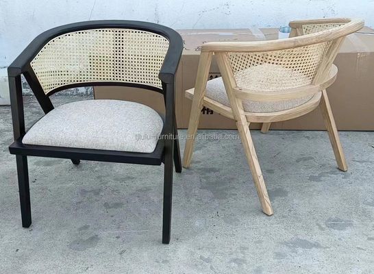 Ξενοδοχείο Nordic Massive Wood Wicker Rattan Back Τροφική Καρέκλα Σπιτικό Καρέκλα από Ράταν