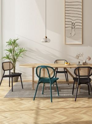 Σύγχρονη σχεδίαση Ash Wood Frame Rattan τραπεζική καρέκλα για εστιατόρια
