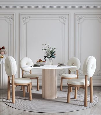 Έπιπλα τραπεζαρίας Μακρύ ξύλο αρνί μαλλί Ντόνατ καρέκλα για σύγχρονο φαγητό σε σκανδιναβικό σχεδιασμό σε εστιατόρια και καφετέριες