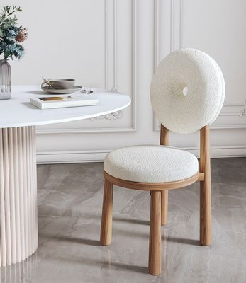 Έπιπλα τραπεζαρίας Μακρύ ξύλο αρνί μαλλί Ντόνατ καρέκλα για σύγχρονο φαγητό σε σκανδιναβικό σχεδιασμό σε εστιατόρια και καφετέριες