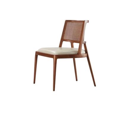 Ashwood Frame Nordic Design Modern Solid Wood PU Leather Rattan Dining Room Restaurant Chair 2023 για καφετέριες και εστιατόρια