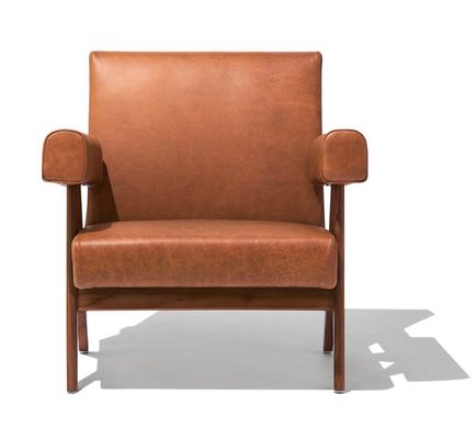 Διακοπές Lounge Σκληρό ξύλινο καναπέ Καρέκλα με εξατομικευμένο PU δέρμα και Ash ξύλινο πλαίσιο