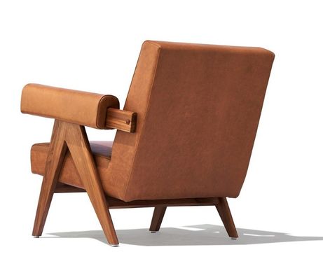 Διακοπές Lounge Σκληρό ξύλινο καναπέ Καρέκλα με εξατομικευμένο PU δέρμα και Ash ξύλινο πλαίσιο