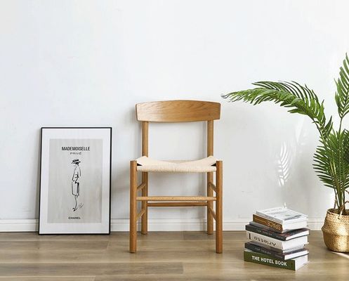Καρέκλα τραπεζαρίας Καλύτερη προσαρμοσμένη σύγχρονη στυλ βελανιδιά στερεό ξύλο υφασμένο κώδικα ξενοδοχείο armrest καρέκλες εστιατόριο